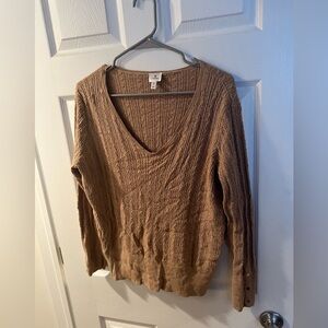 Womens v neck tan sweater from Dress barn